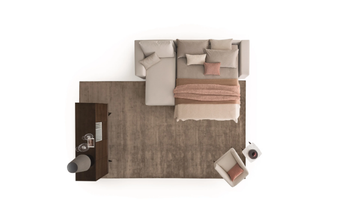 FREEDOM - Contemporary style 2 seater 3 seater fabric sofa bed with chaise longue by Ditre Italia - view 3